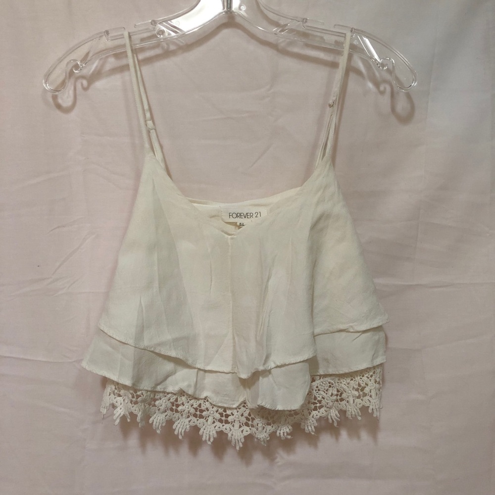 Cropped White Cami Tank Top